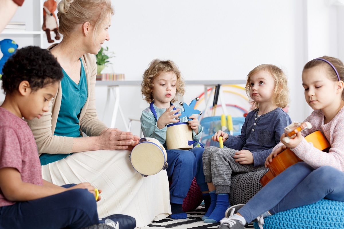 music teacher with young kids