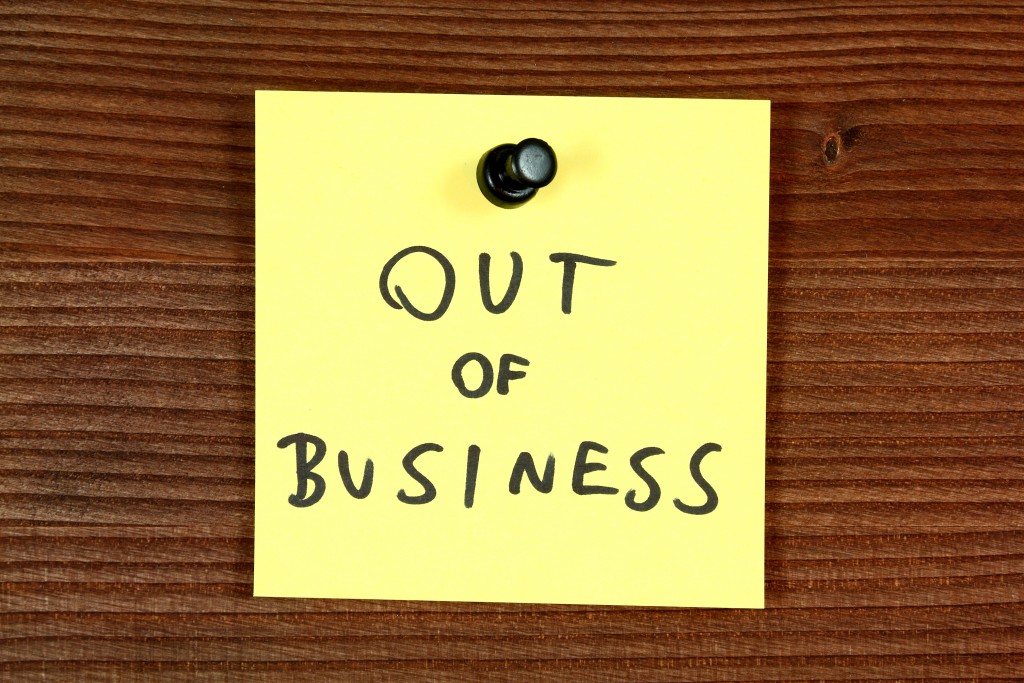 out of business sign