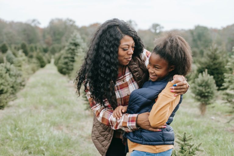 mother and daughter hanging out