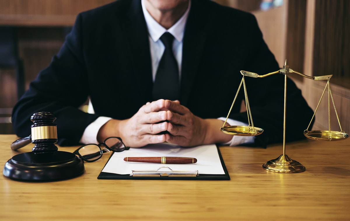 lawyer in his desk