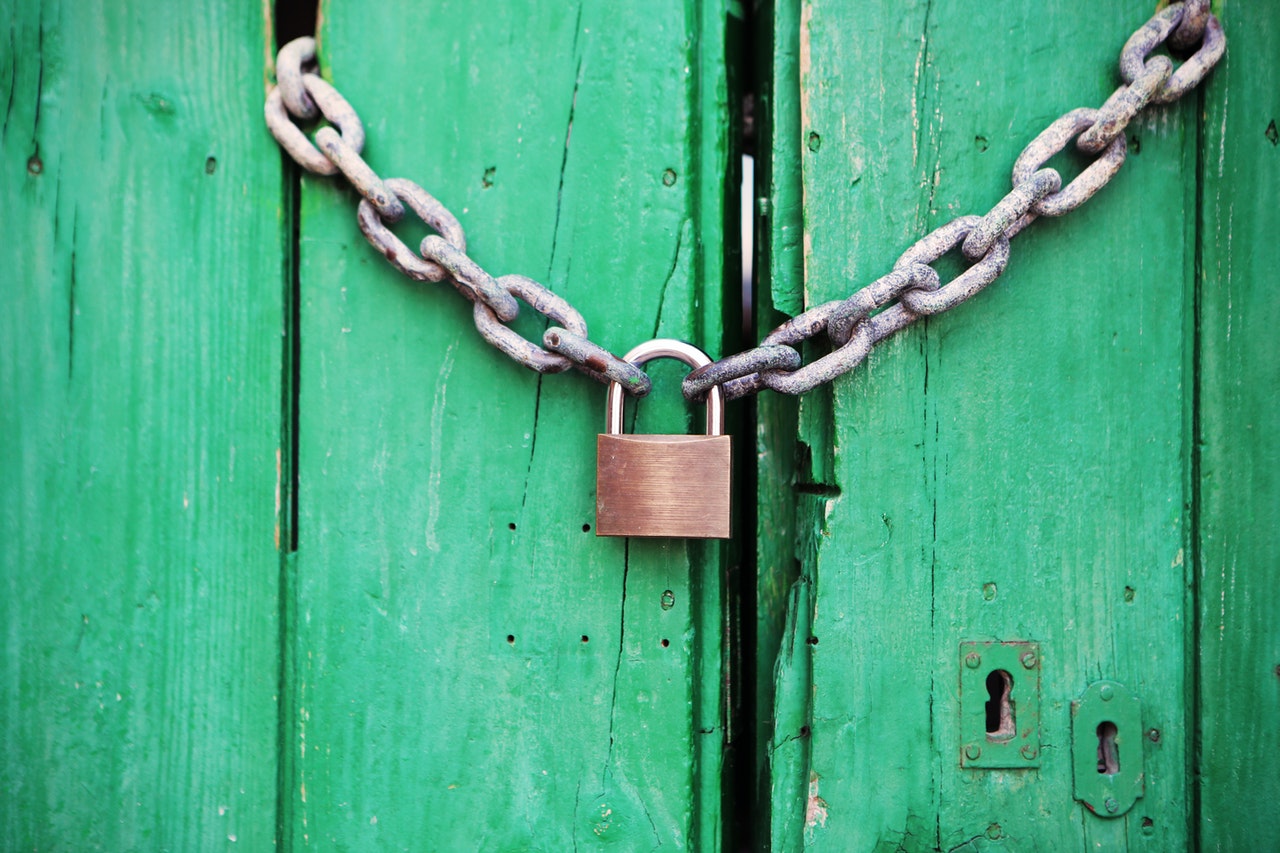 padlock on a door