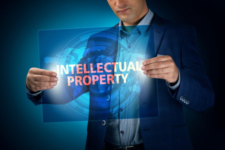 man holding intellectual property