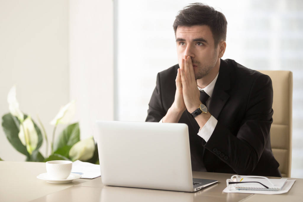 stressed business owner in the office