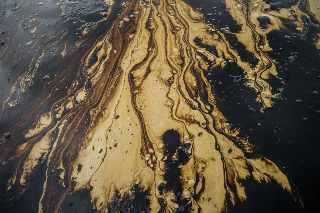 Crude oil on the beach